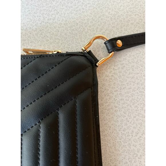 A New Day Target Women Holiday Clutch Purse Bag Wristlet Faux Leather Black NWOT - Picture 2 of 6